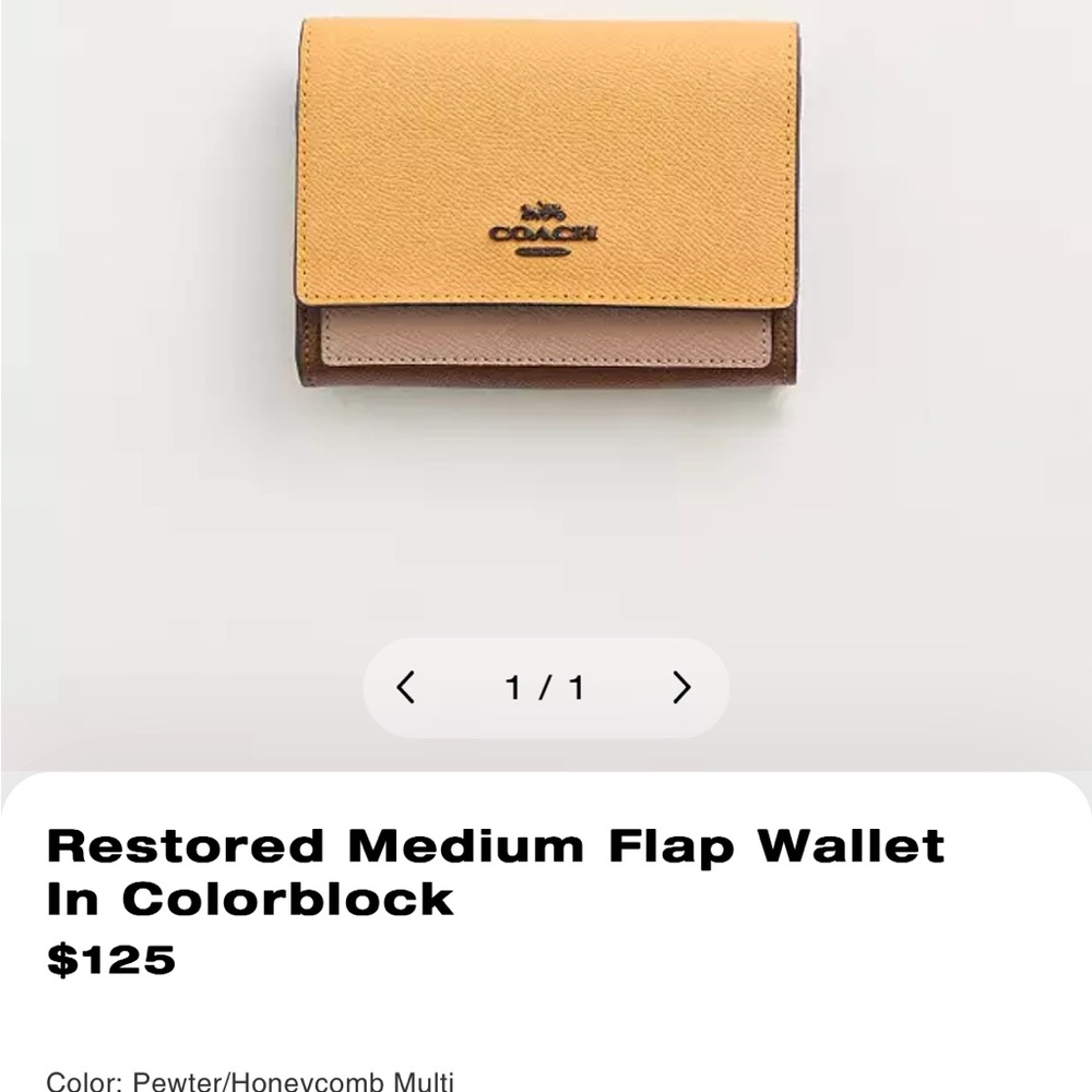 Coach restored flap wallet in color block